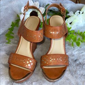 Me Too Brown Cutout Sandals
